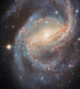 Το Hubble εντοπίζει ένα λαμπερό «δαχτυλίδι της φωτιάς» σε έναν μακρινό σπειροειδή γαλαξία