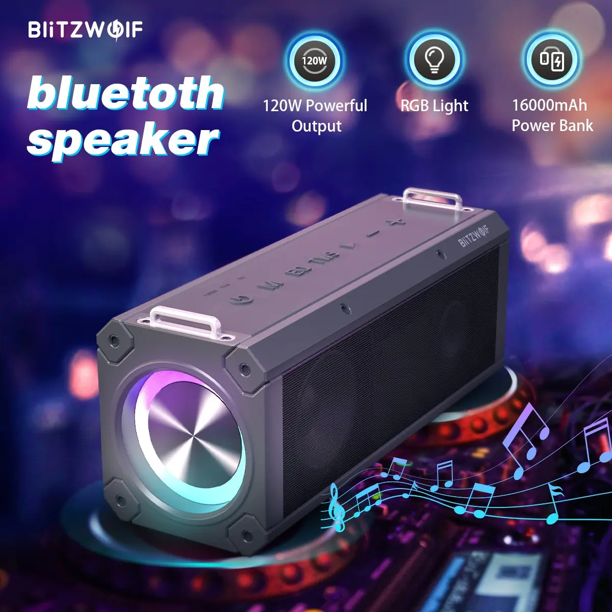BlitzWolf BW-WA3: Ήχος… Βόμβα! 100W, τέσσερα ηχεία, διπλό διάφραγμα και φώτα RGB!