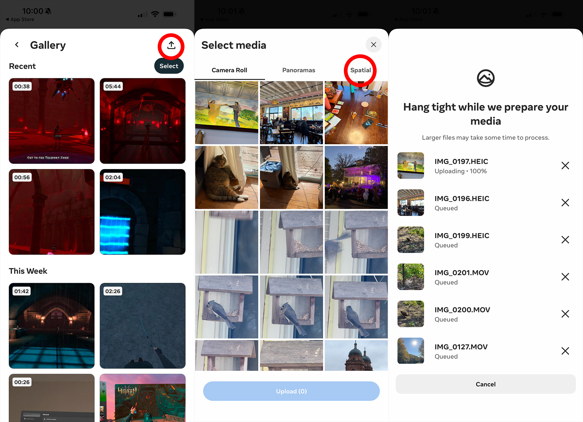 Μεταφόρτωση χωρικών φωτογραφιών και βίντεο από ένα iPhone στην εφαρμογή Meta Horizon για προβολή σε ακουστικά Meta Quest
