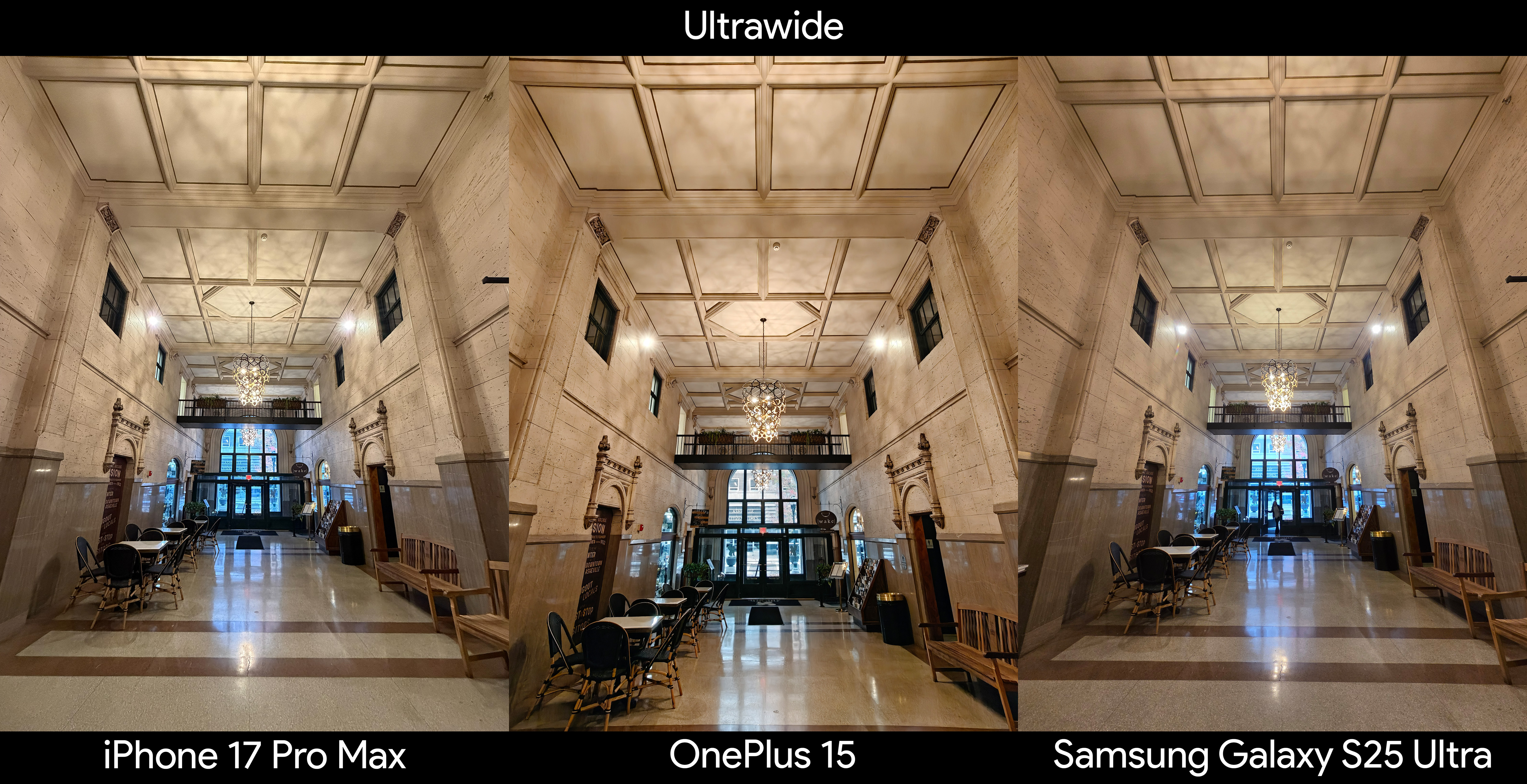 Camera samples from the OnePlus 15 showing ultrawide quality