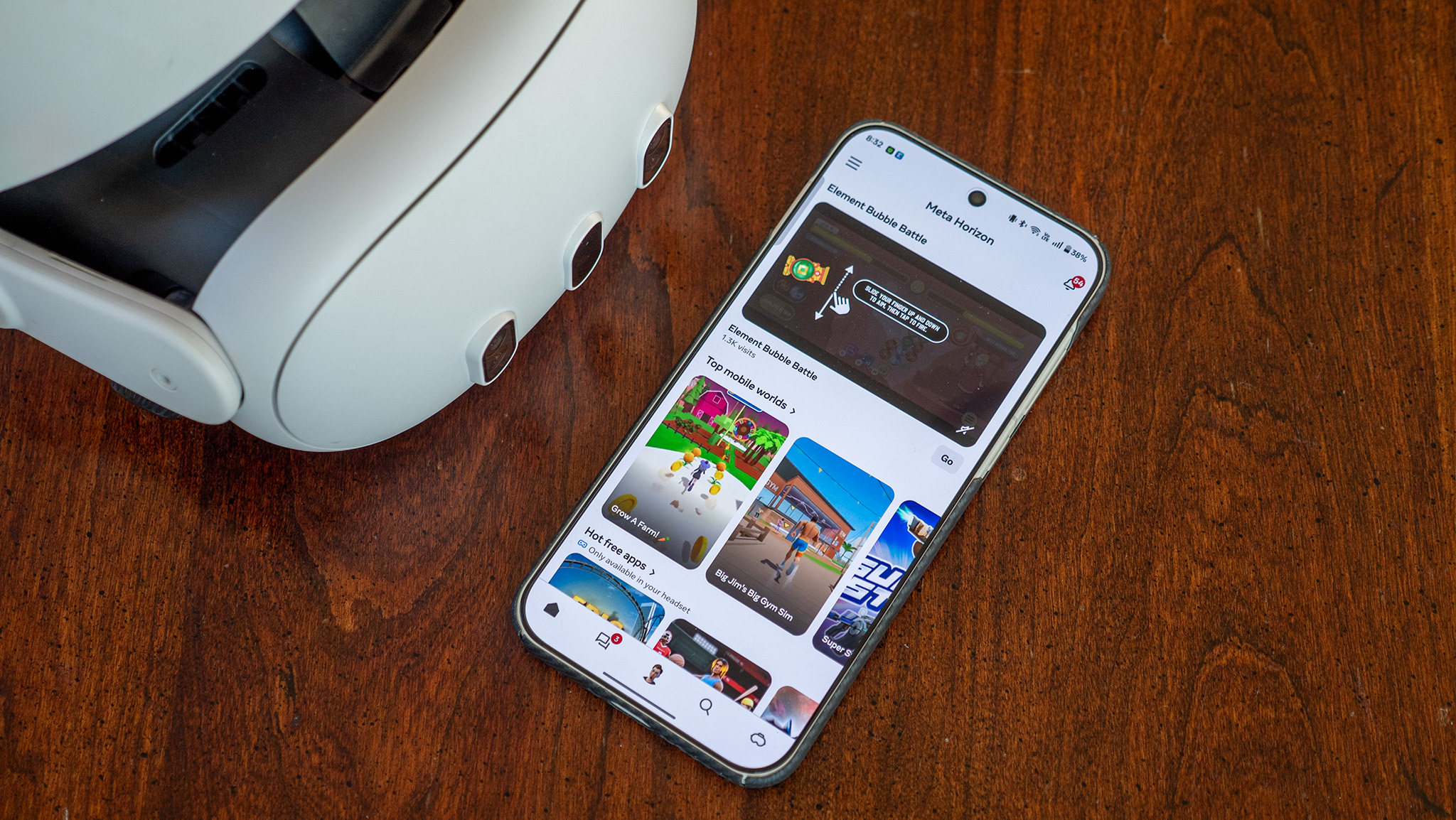 Παιχνίδια για κινητά στην εφαρμογή Meta Horizon