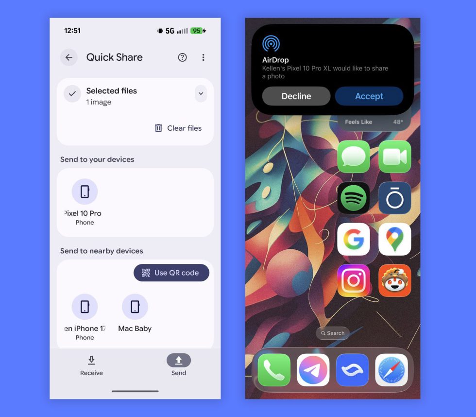 AirDrop σε Android - Pixel 10