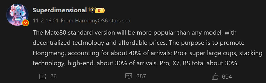 Η Huawei έχει μια διαφορετική «στρατηγική πωλήσεων» για τη σειρά Mate 80