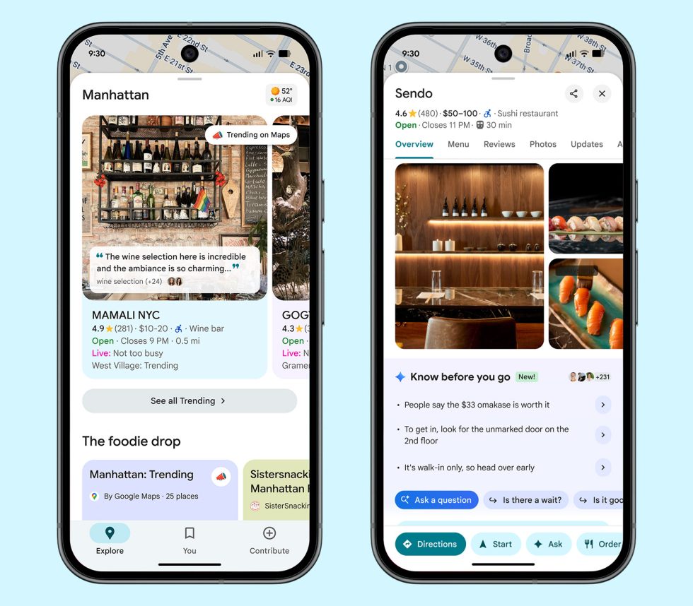Νέες δυνατότητες Χαρτών Google
