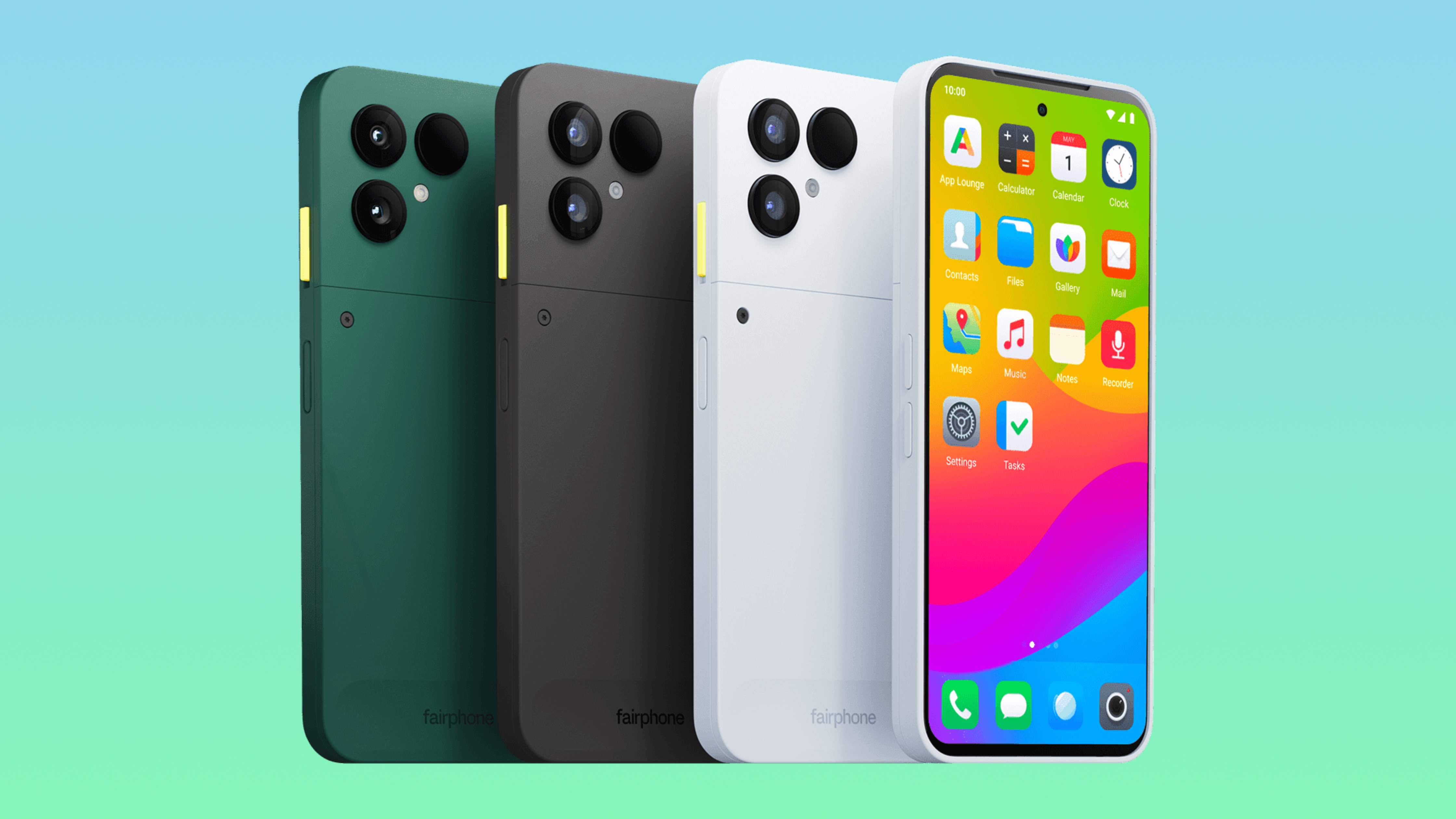 Το Murena Fairphone Gen 6 σε φόντο ντεγκραντέ.