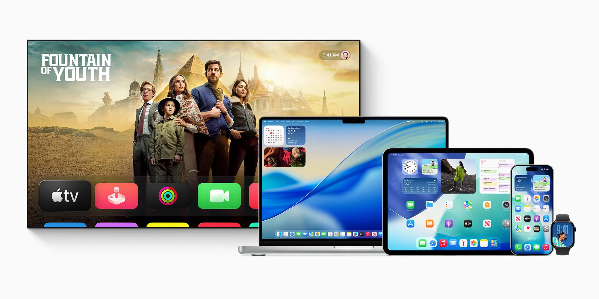 Ο απόλυτος οδηγός για να απενεργοποιήσετε ή να απενεργοποιήσετε το Liquid Glass σε όλες τις συσκευές Apple σας | Εικόνα Apple που το δείχνει σε διαφορετικές συσκευές