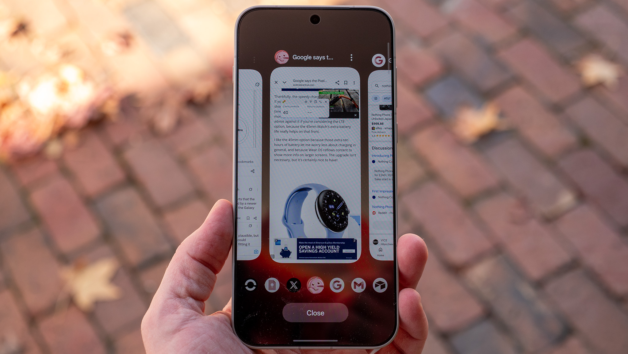 One of two multitasking UI options on the OnePlus 15