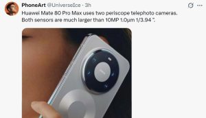 Διπλό περισκόπιο Huawei Mate 80 Pro Max έτοιμο να νικήσει το Pura 80 Ultra