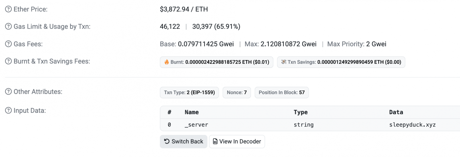 Το έξυπνο συμβόλαιο που χρησιμοποιεί η SleepyDuck