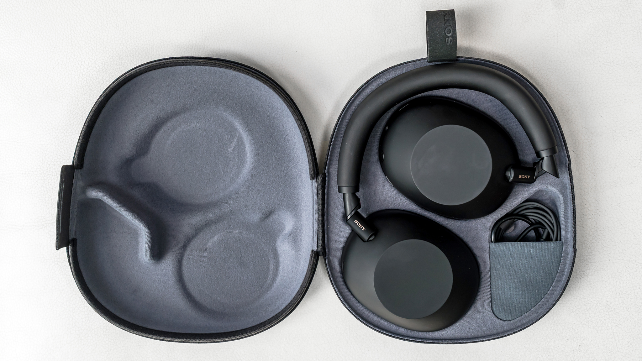 Sony WH-1000XM6 headphone case with cable