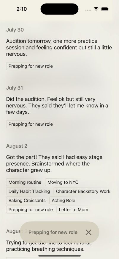 φωνητικές σημειώσεις στην εφαρμογή Stream Ring