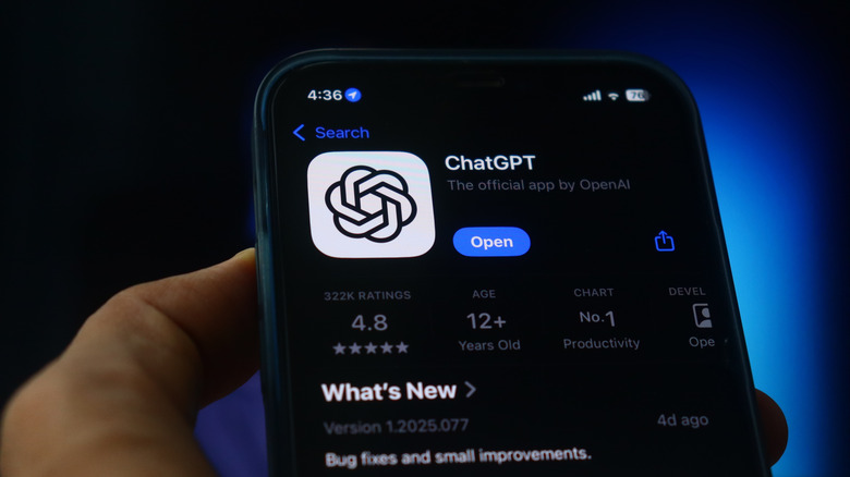 Σελίδα λήψης ChatGPT App Store στο iPhone