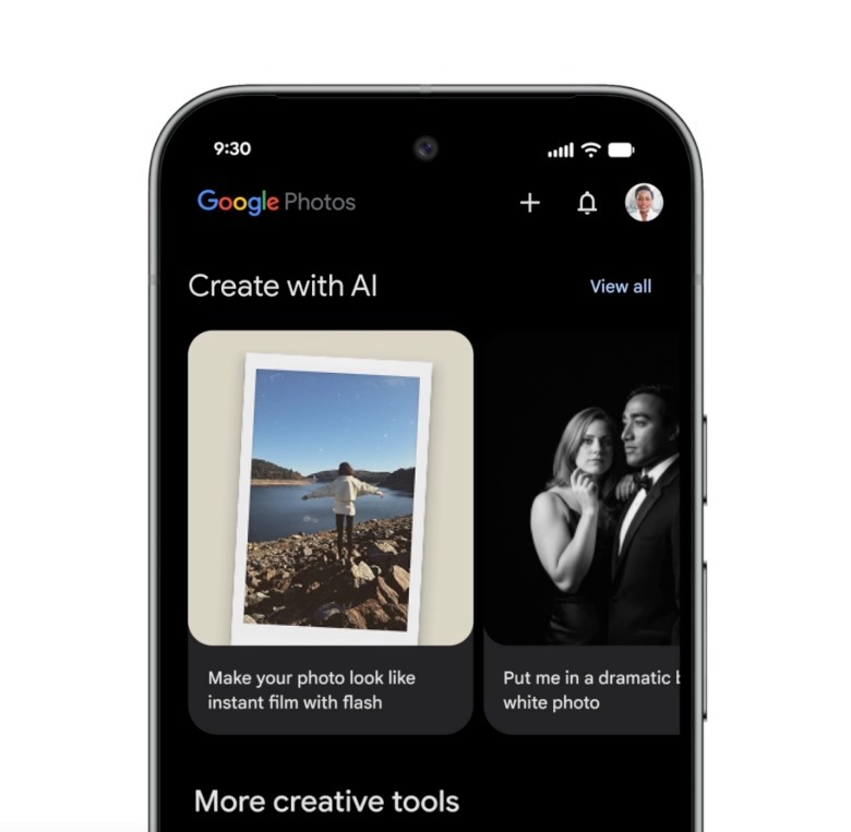 Η νέα λειτουργία Create with AI στο Google Photos.