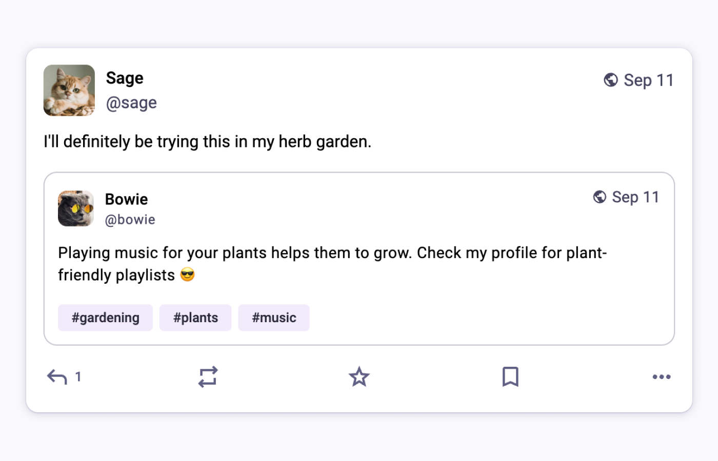 ένα στιγμιότυπο οθόνης μιας ανάρτησης απόσπασμα Mastodon