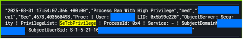 Ύποπτη δραστηριότητα σύνδεσης με εκχώρηση υψηλών προνομίων που προέρχεται από μια παραβιασμένη συσκευή