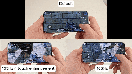 Comparing gaming modes for Call of Duty Mobile on the OnePlus 15's 165Hz display