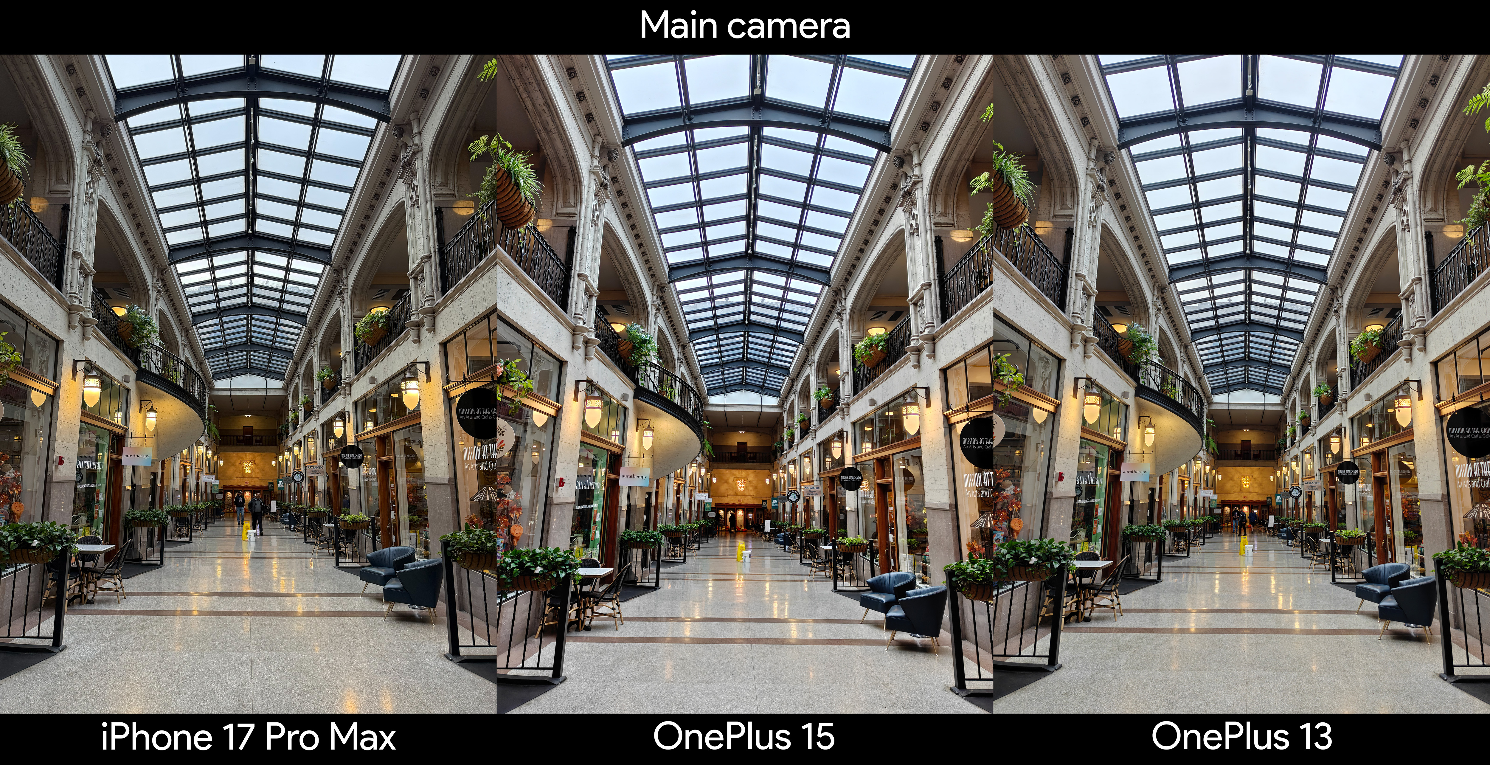 Camera samples from the OnePlus 15 showing main camera indoor quality