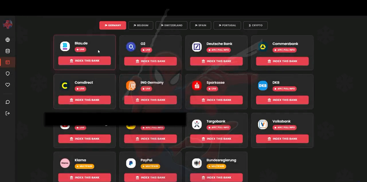 Η νέα υπηρεσία phishing Spiderman στοχεύει δεκάδες ευρωπαϊκές τράπεζες Μερικές από τις στοχευμένες πλατφόρμες