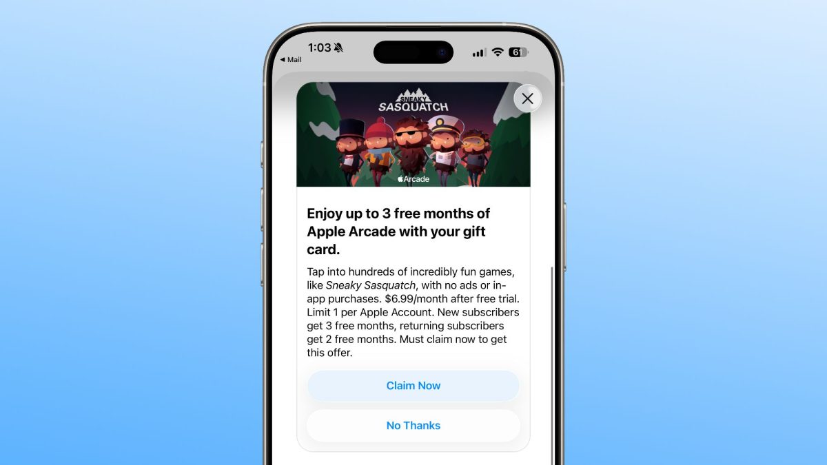 Η Apple προσφέρει έως και 3 μήνες δωρεάν Apple Arcade με αγορά δωροκάρτας διακοπών Η Apple προσφέρει έως και 3 μήνες δωρεάν Apple Arcade με αγορά δωροκάρτας διακοπών