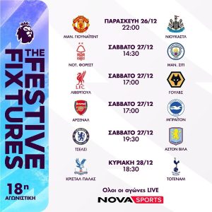 Nova: Γιορτές με αθλητική πανδαισία στα κανάλια Novasports και στα κανάλια Cosmote Sport! - Τυπολογίες