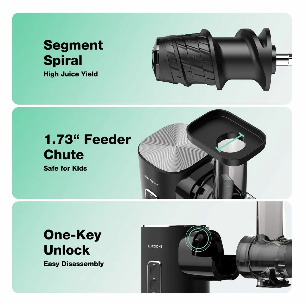 «Ανακαλύψτε τον BlitzHome BH-JC01: Αποχυμωτής 150W που Διαχωρίζει Πολτό και Χυμό – Μοναδική Προσφορά μόνο για 50.4€!» Υψηλή Ποιότητα Χυμών