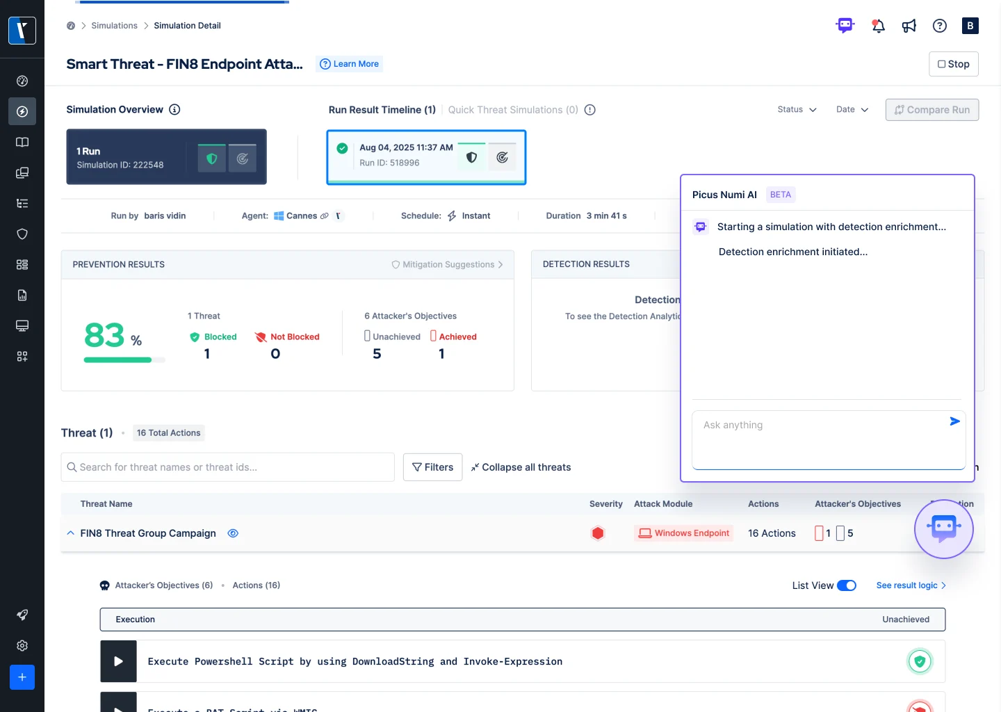 Εικόνα 2. Έξυπνη απειλή με Picus Numi AI