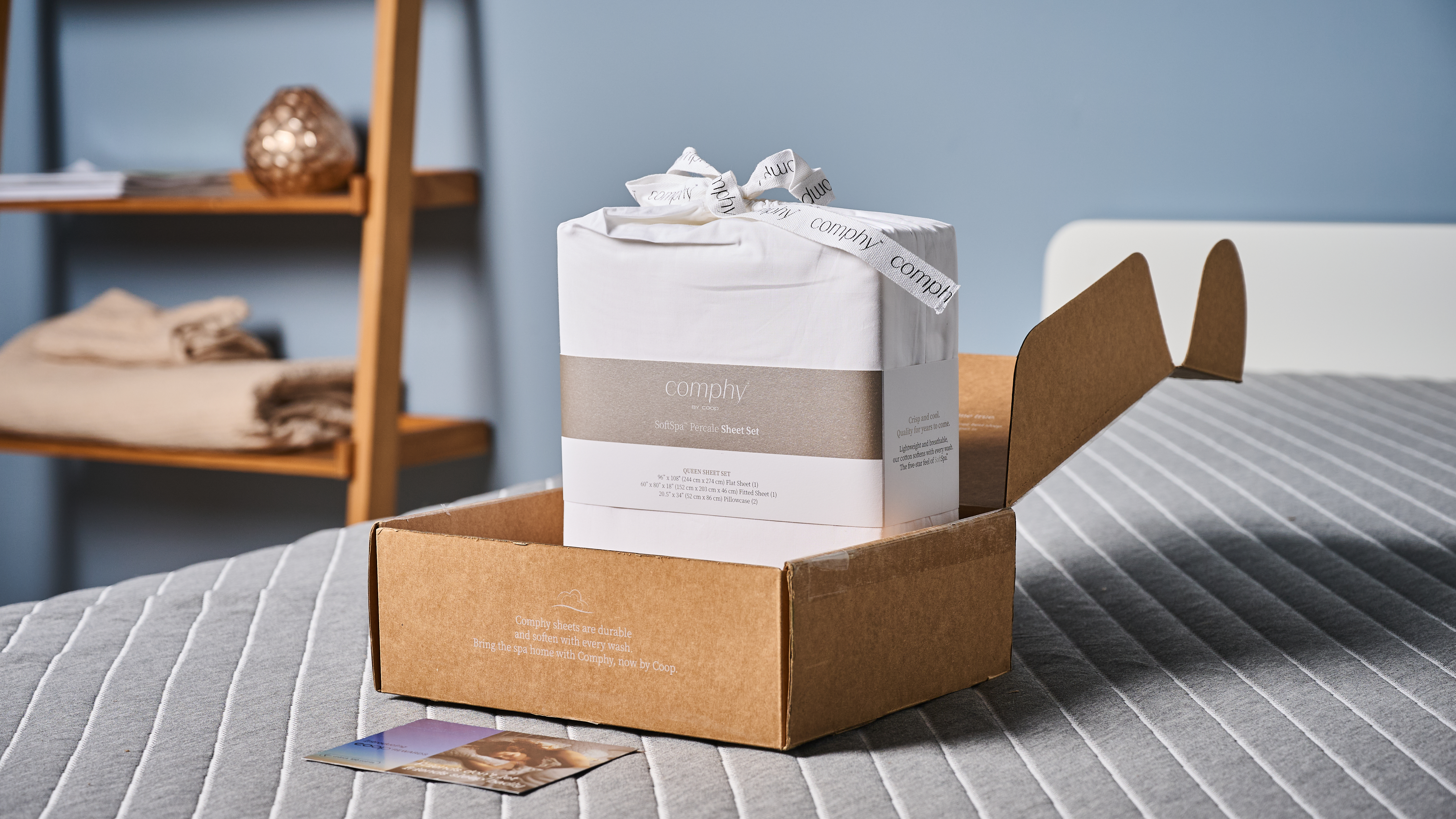 Σετ φύλλου Coop Percale στο χάρτινο κουτί και στη συσκευασία