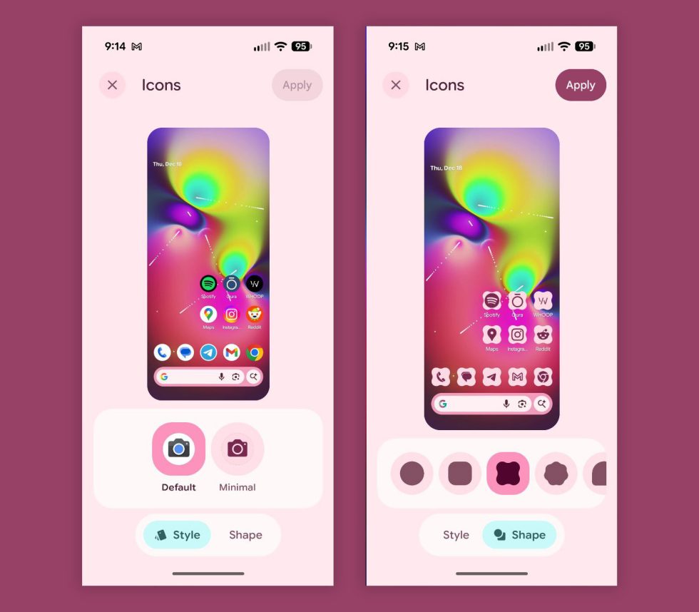 Εικονίδια με θέμα το Android 16