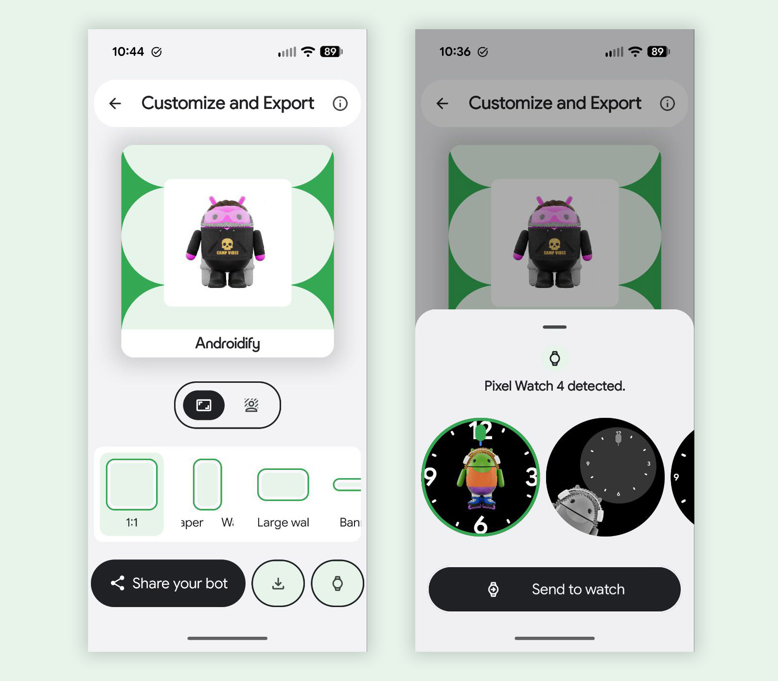 Η Google μας έδωσε το πιο χαριτωμένο ρολόι Androidify που δεν ξέραμε ότι χρειαζόμασταν Πρόσοψη ρολογιού Androidify Wear OS