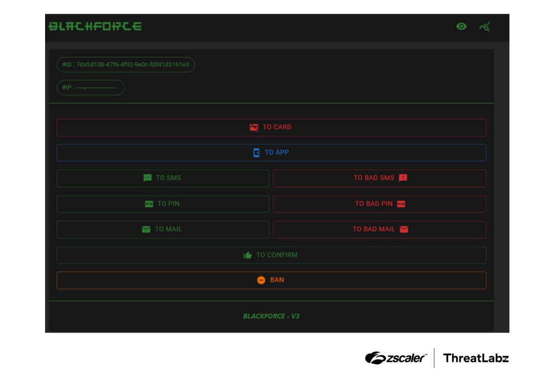 Πίνακας ελέγχου BlackForce για την έκδοση 3 (Πηγή - Zscaler)