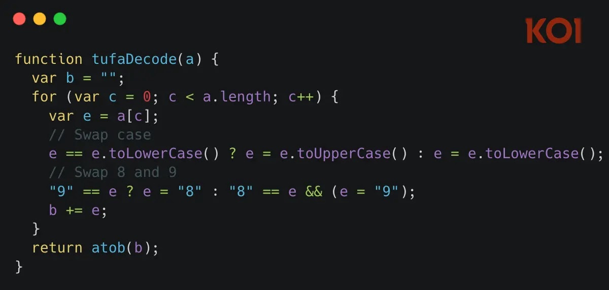 Αποκωδικοποίηση του κακόβουλου ωφέλιμου φορτίου (Πηγή - Koi)