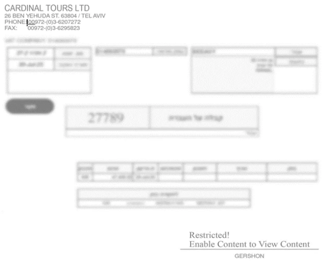 Έγγραφο δόλωμα που στοχεύει το Ισραήλ (Πηγή - Fortinet)