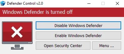 Defender Control (Πηγή - Acronis)