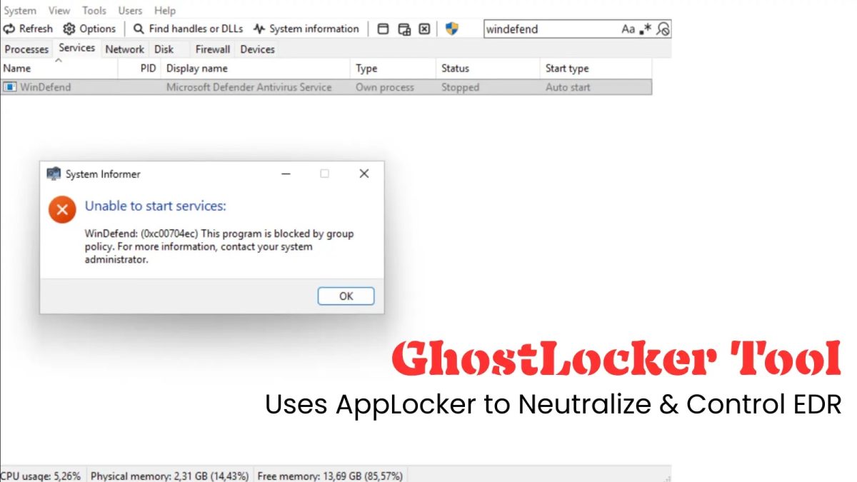 Νέο εργαλείο GhostLocker που χρησιμοποιεί το Windows AppLocker για την εξουδετέρωση και τον έλεγχο του EDR