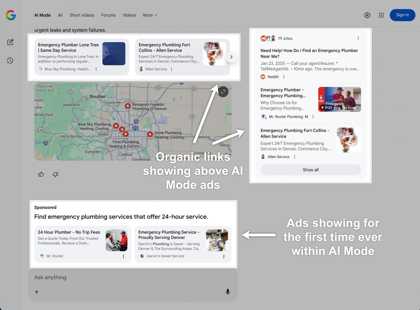 Διαφήμιση λειτουργίας AI Google