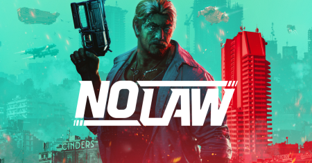 Neon Giant on No Law, cyberpunk στο καλάθι αγορών και αντρικοί άντρες με μουστάκια