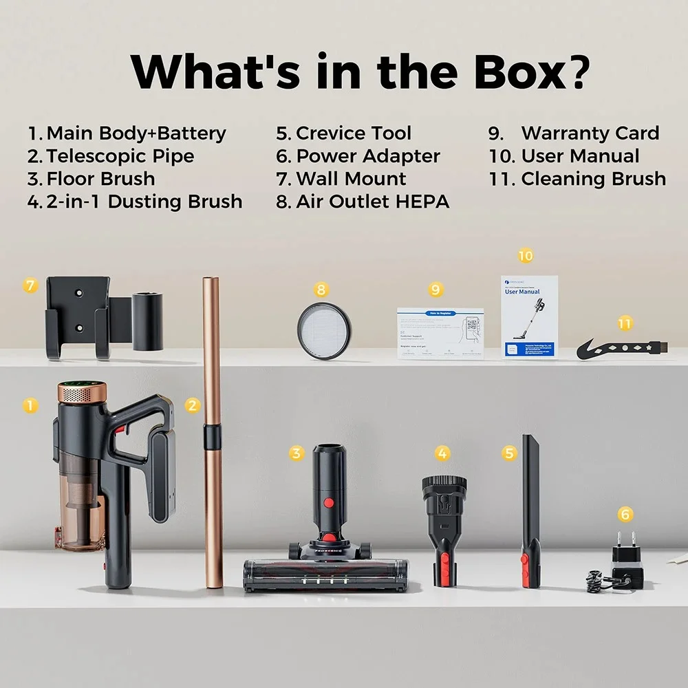 Ανακαλύψτε τη Proscenic P11 Ultra: Απίθανη ασύρματη σκούπα με 40kPa απορροφητικότητα και LED φωτισμό μόλις στα 81.8€! Proscenic P11 Ultra in Action