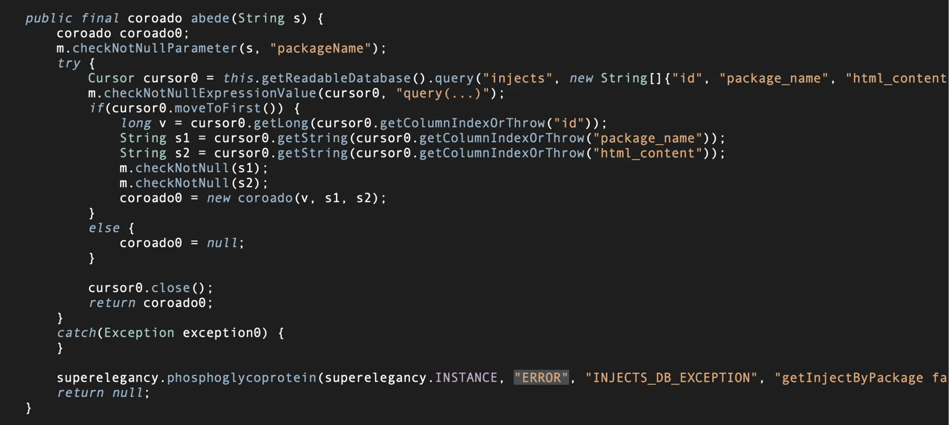 Ένεση ερωτημάτων από τη βάση δεδομένων (Πηγή - Zimperium)
