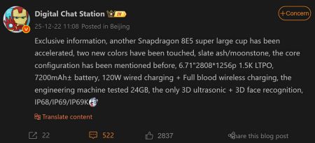 Υποτίθεται ότι εμφανίστηκαν τσιπ Honor Magic 8 RSR, οθόνη, πληροφορίες μπαταρίας