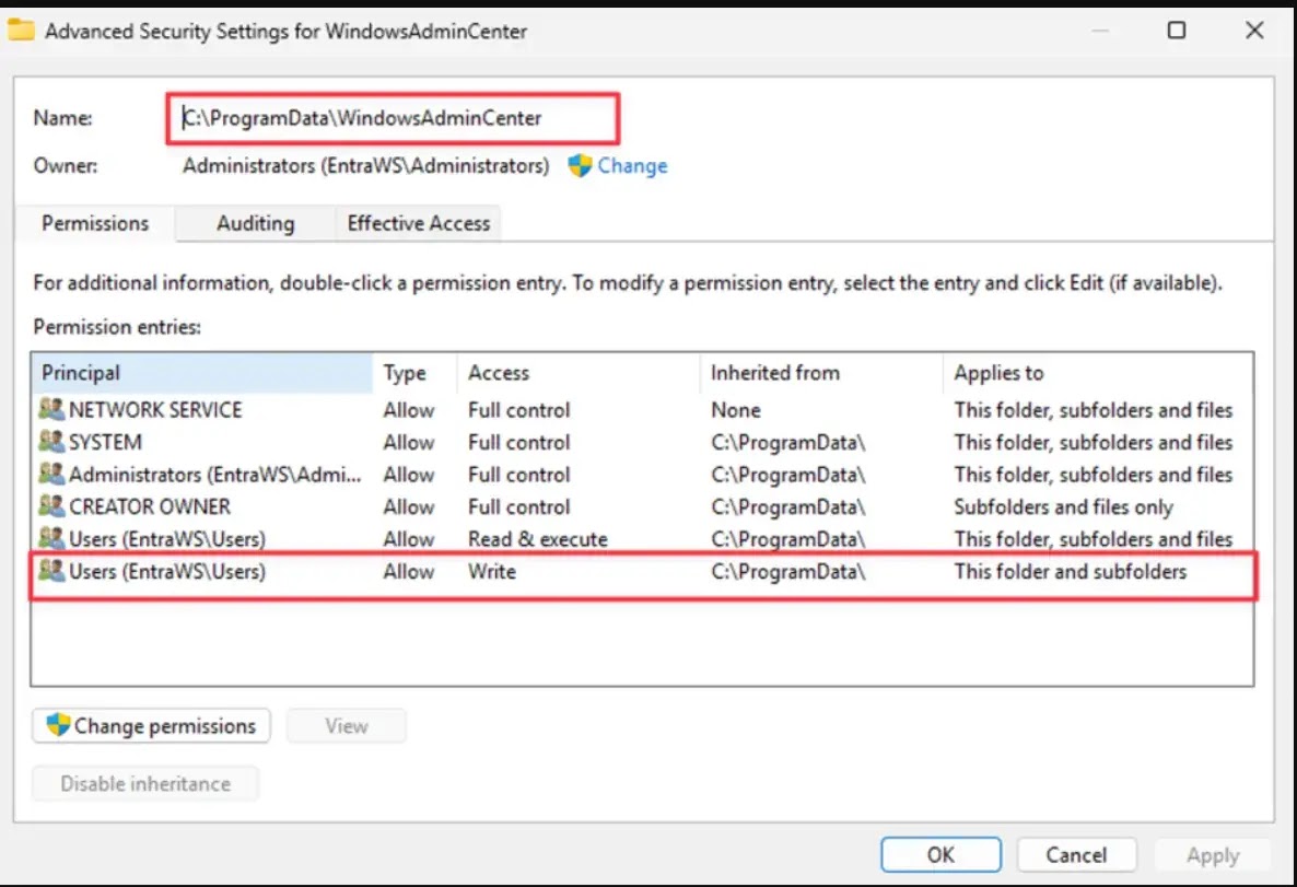 Προηγμένες ρυθμίσεις ασφαλείας για WAC