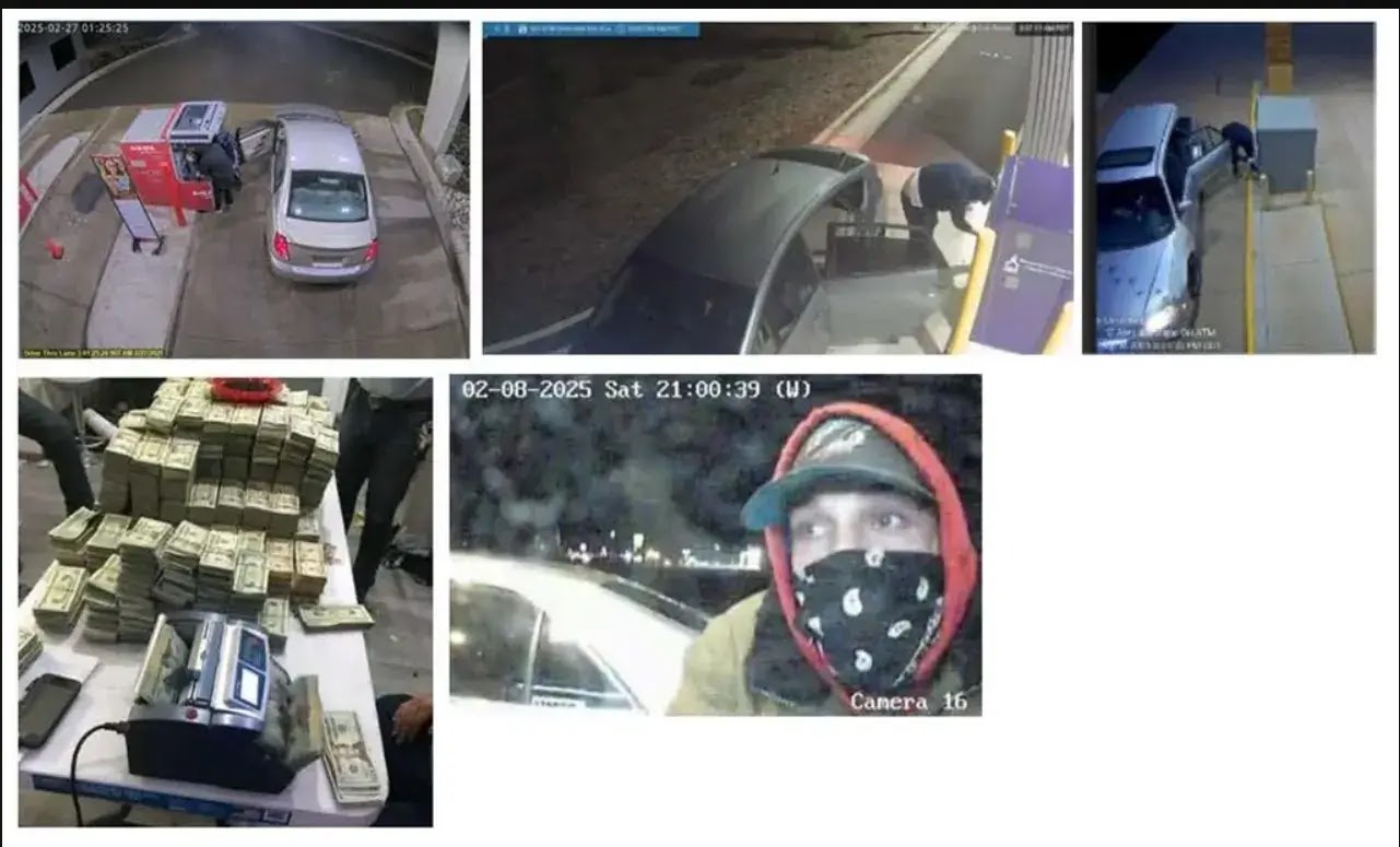 απεικονίζουν μόνο μερικές από τις υποτιθέμενες διαρρήξεις ΑΤΜ σε εξέλιξη