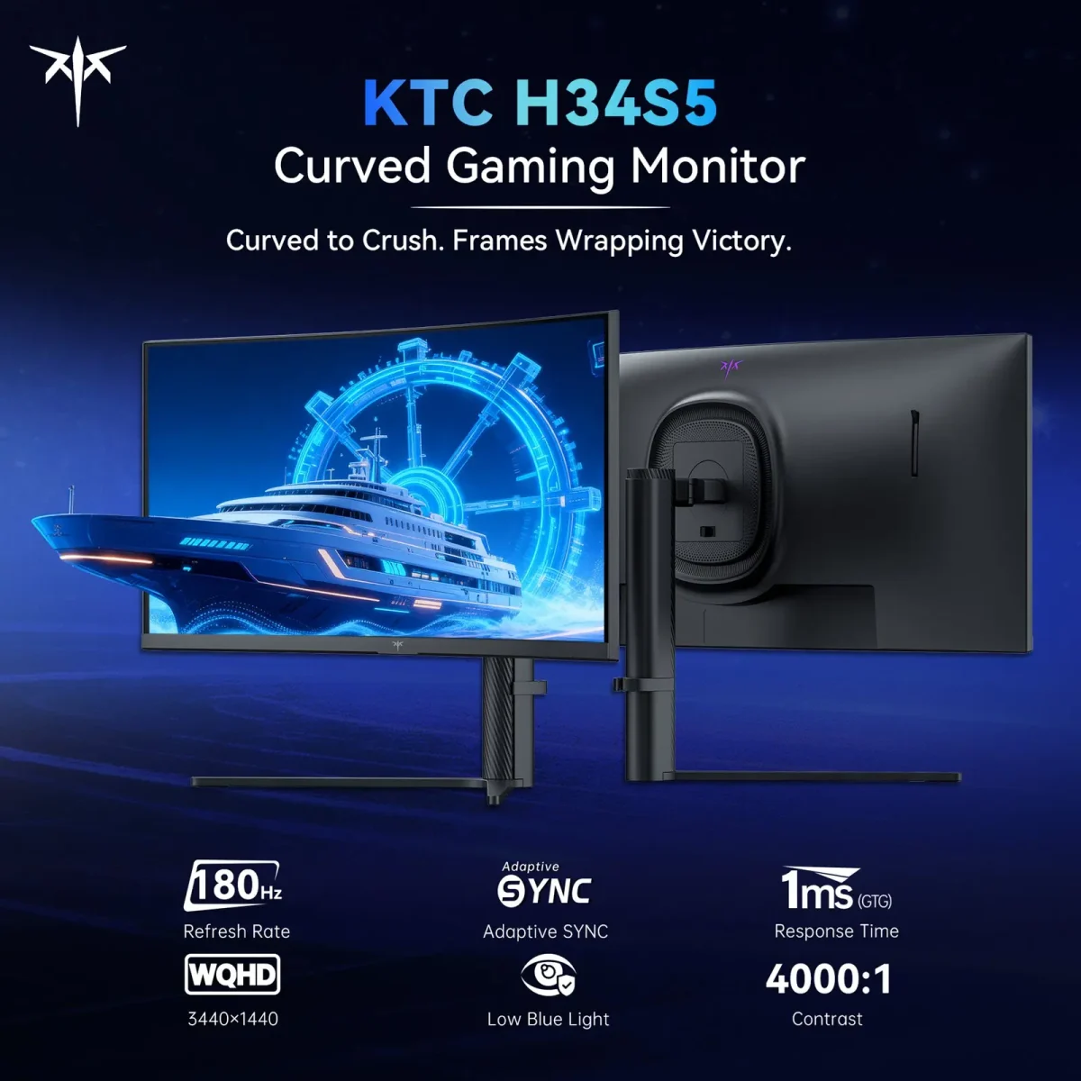KTC H34S5: Η 34άρα WQHD οθόνη με 1500R καμπύλη και 180Hz, σε τιμή που θα σας αναγκάσει να ξανακοιτάξετε!