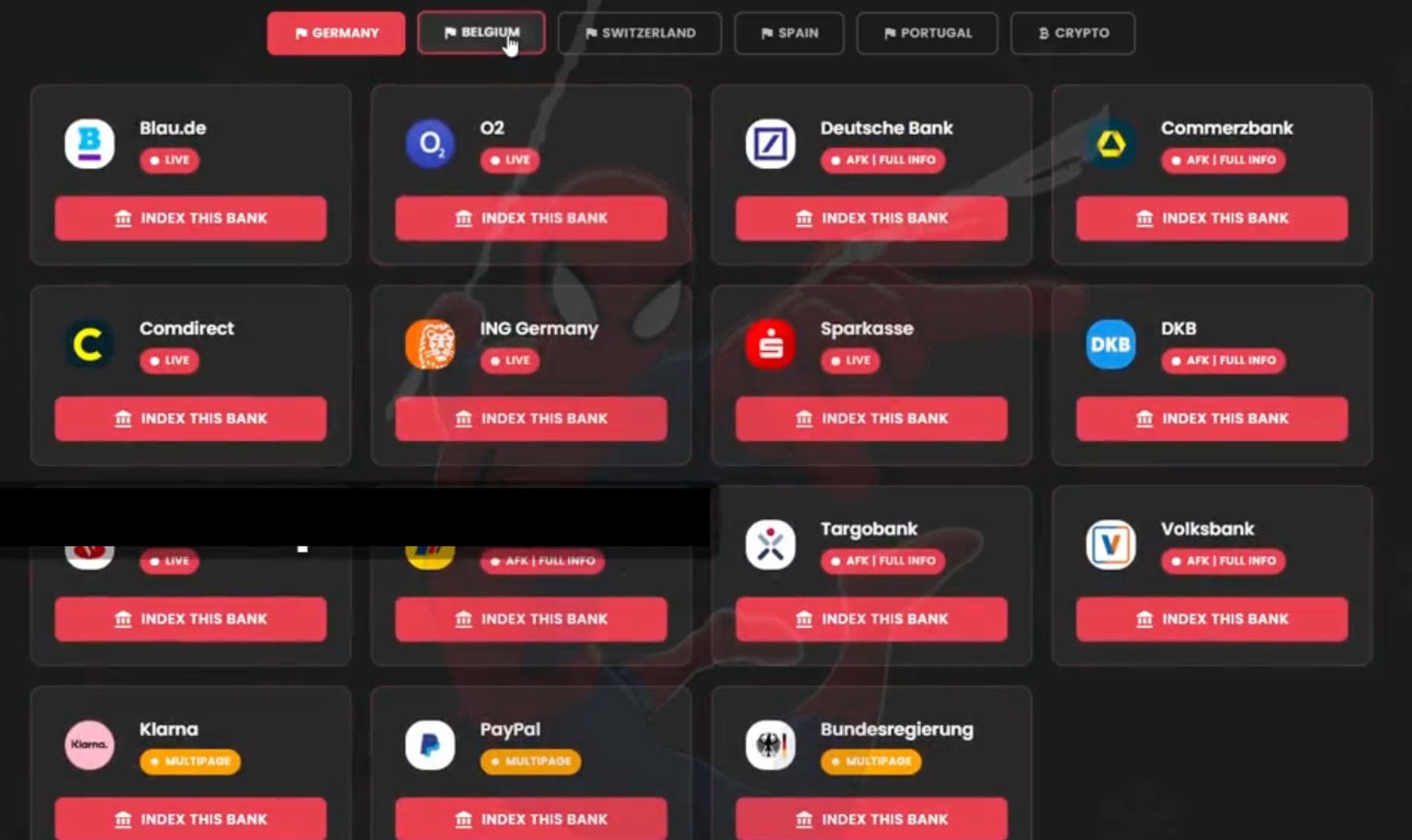 Το νέο κιτ ψαρέματος Spiderman επιτρέπει στους επιτιθέμενους να δημιουργούν κακόβουλες σελίδες σύνδεσης τράπεζας με λίγα κλικ Πολλαπλές σελίδες σύνδεσης τράπεζας