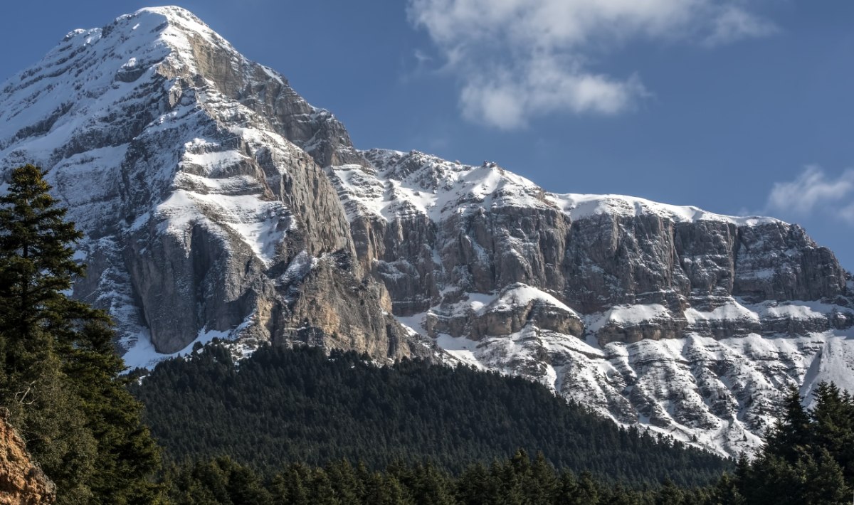 «Ανακαλύψτε τα Απόρθητα Βουνά του Πάρνωνα και των Τζουμέρκων: Ένας Παραδείσιος Κόσμος σας Περιμένει!» Η κορυφή της Στρογγούλας στα Τζουμέρκα όπως φαίνεται από τα Άγναντα. (Panagiotis Gkasios / CC BY-SA 4.0)