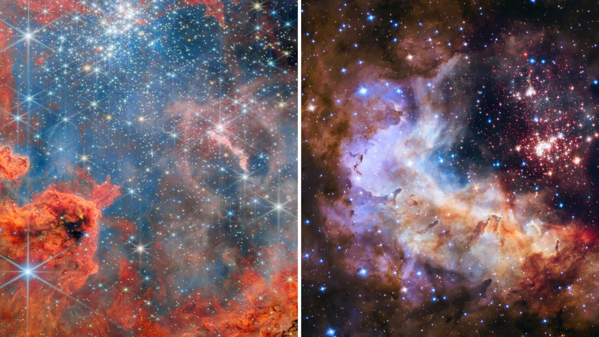 Τα διαστημικά τηλεσκόπια James Webb και Hubble τράβηξαν εικόνες του ίδιου νεφελώματος, με διαφορά 10 ετών Τα διαστημικά τηλεσκόπια James Webb και Hubble τράβηξαν εικόνες του ίδιου νεφελώματος, με διαφορά 10 ετών