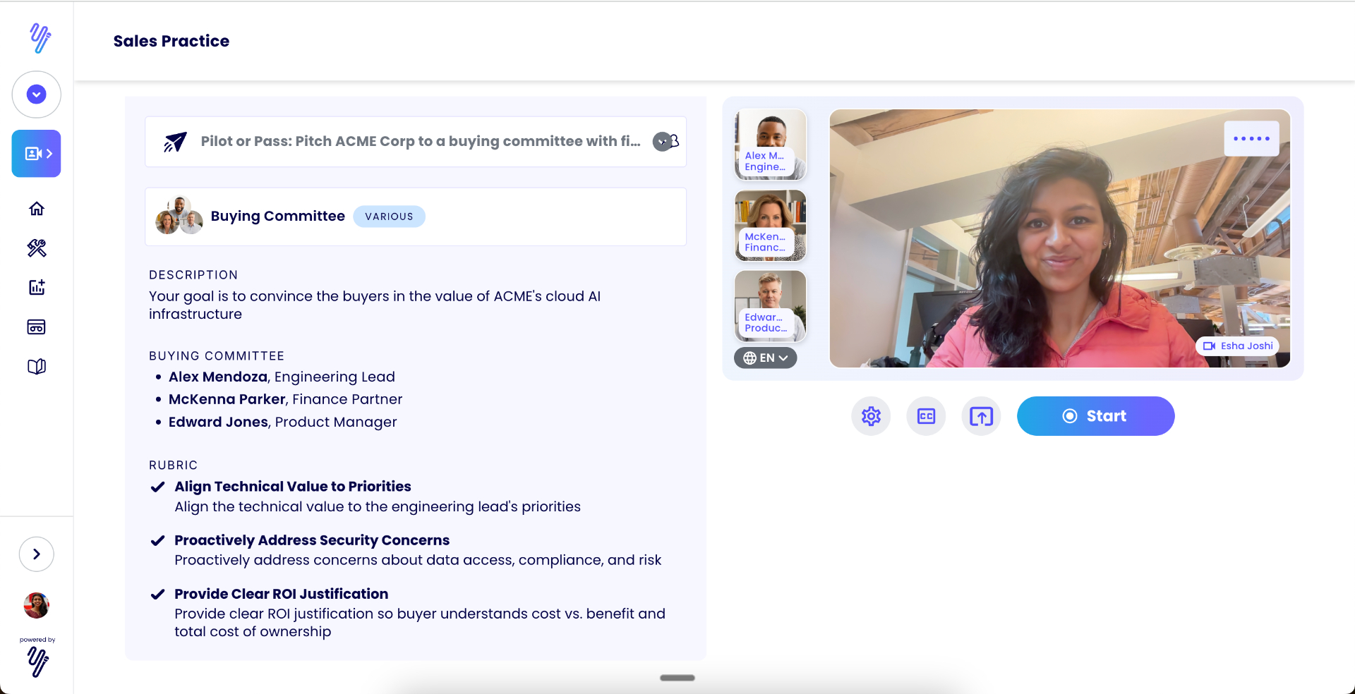 Πλατφόρμα ρόλων Yoodli AI