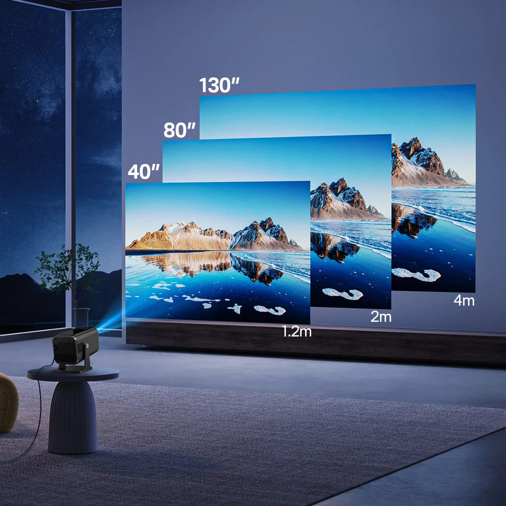 Ανακαλύψτε τον Zhenevo Z2: Ο επαναστατικός προτζέκτορας με περιστρεφόμενη βάση και 1080P ποιότητα - ΜΟΝΟ 48,3€! Zhenevo Z2 1080P LCD Android 13.0 Projector 300 ANSI Lumens project size