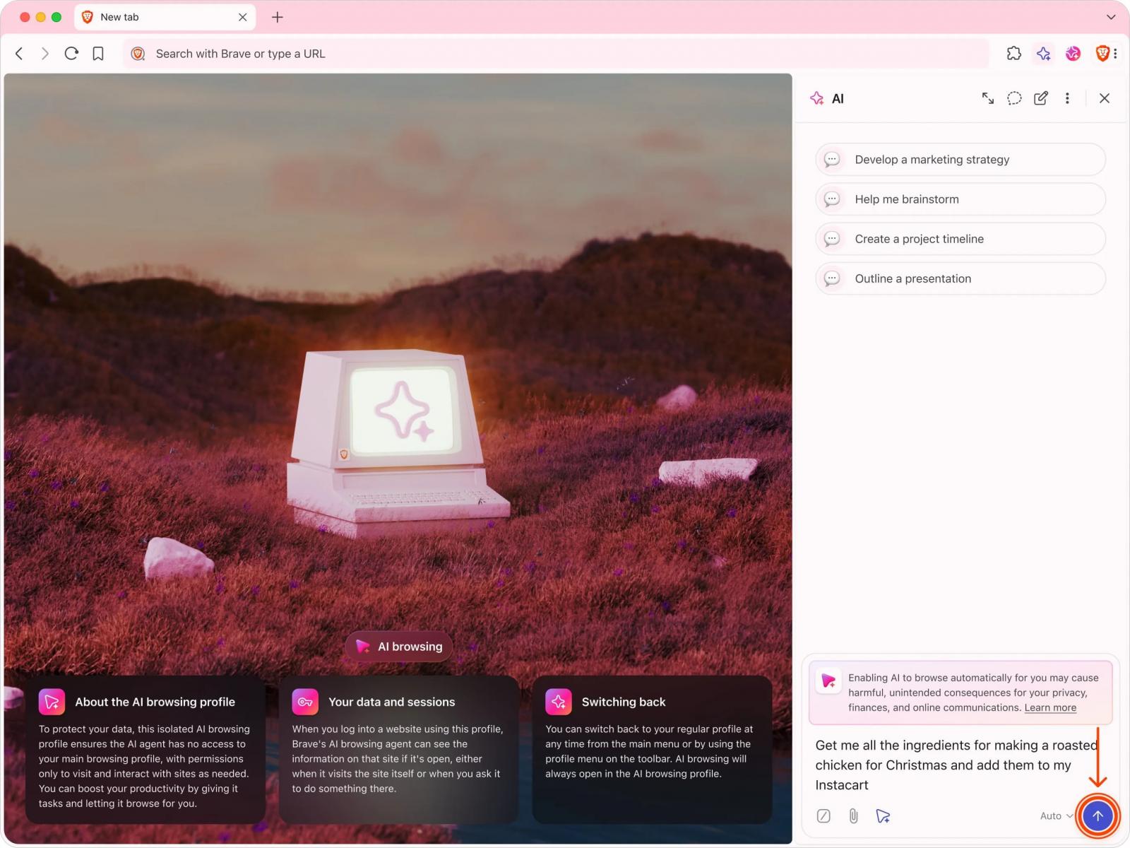 Το Brave browser ξεκινά να δοκιμάζει τη λειτουργία agent AI για αυτοματοποιημένες εργασίες Λειτουργία περιήγησης AI στο Leo
