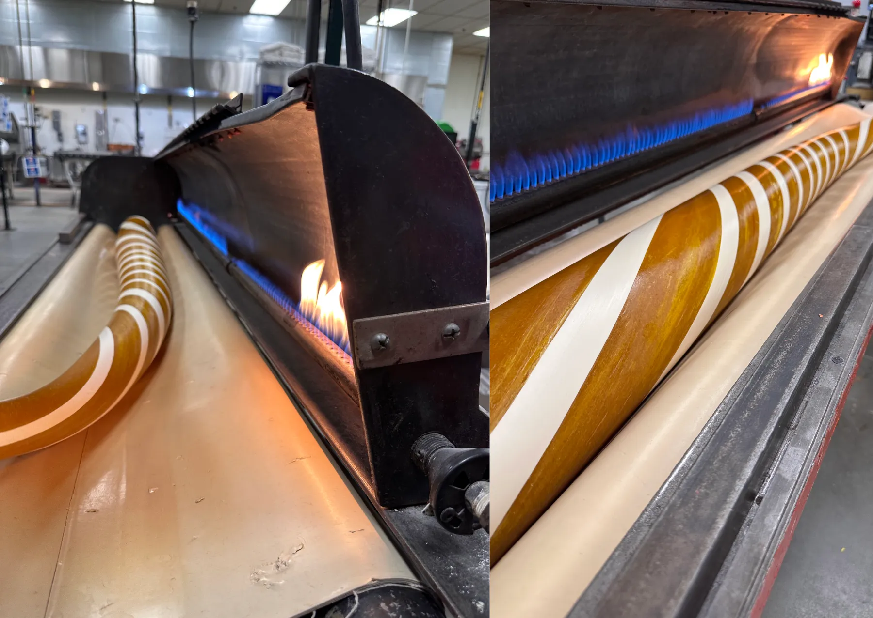 ένα μεγάλο κομμάτι καραμέλας σε έναν κύλινδρο