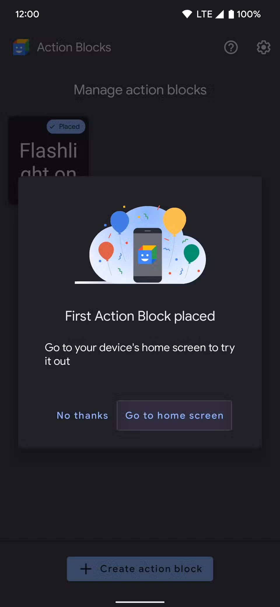 6 ways to turn on the flashlight on your Android phone First action block placed on Google Home screen